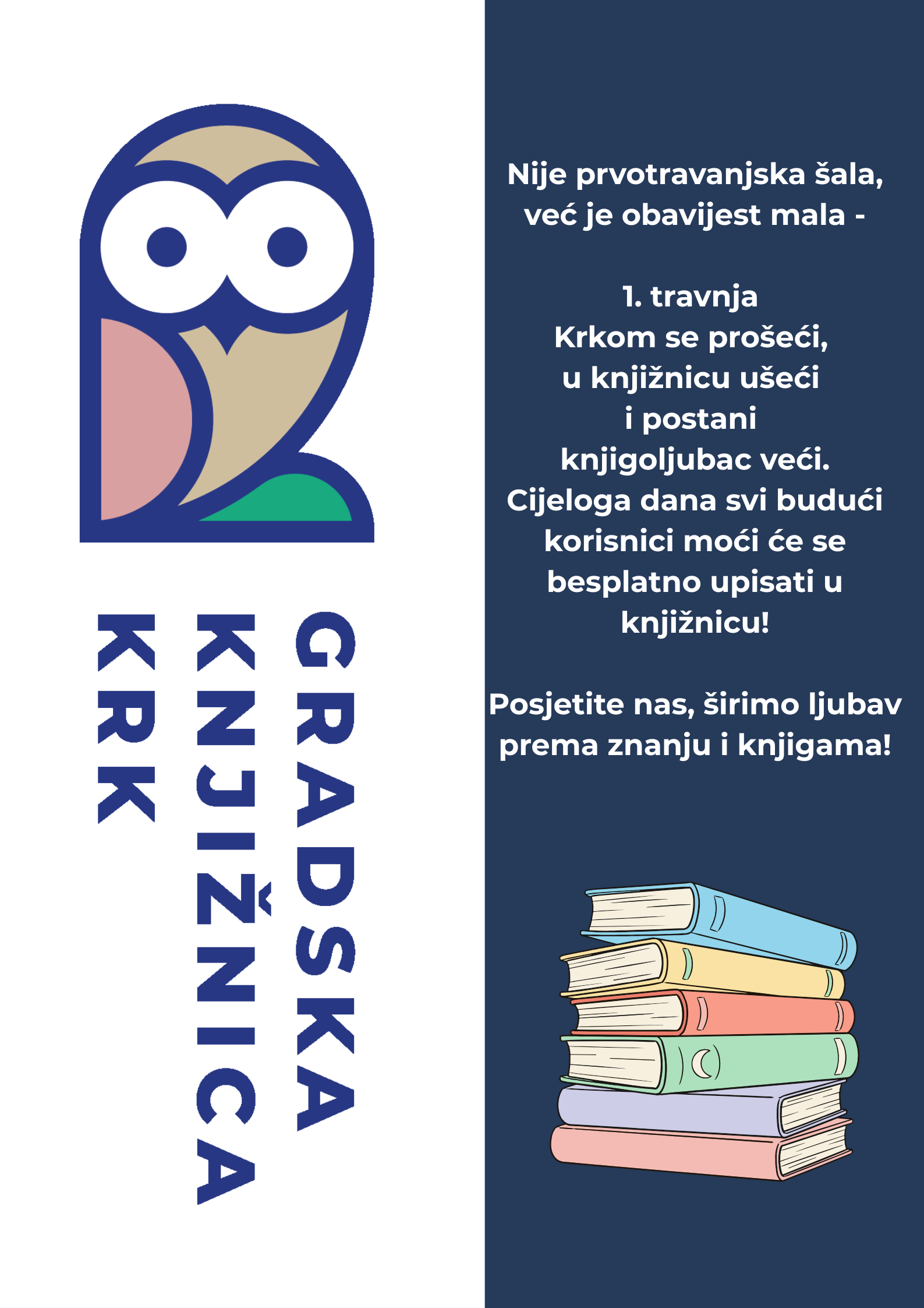 Obavijest budućim korisnicima Gradske knjižnice Krk